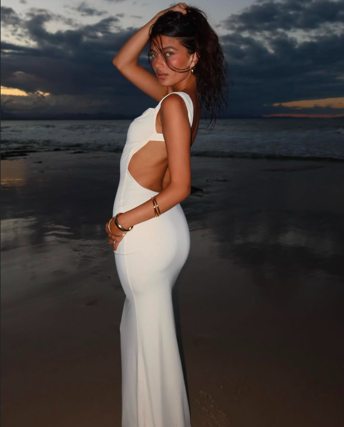 Morana Offwhite Maxi Kjóll