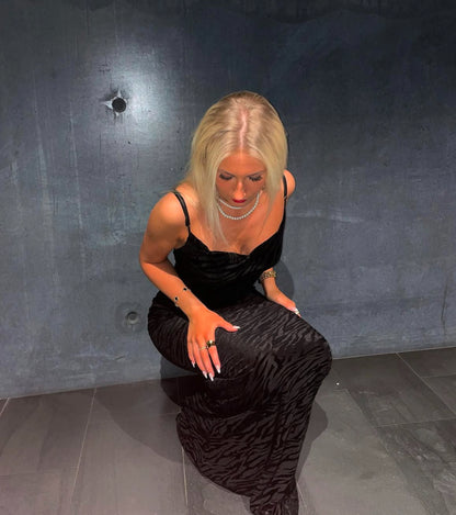Zebra print Maxi Kjóll