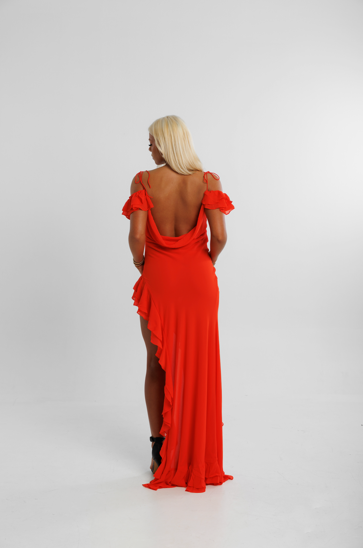 Raya Mesh Ruffle long Maxi