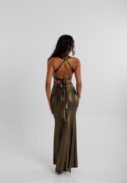 Twist V-Neck Maxi kjóllinn